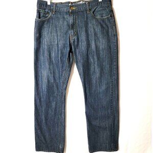 Mens Levi's Denizen 218 Slim Straight Leg Jeans Size W36 L34 Whiskered Dk Wash